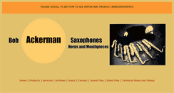 Desktop Screenshot of bobackermansaxophones.com